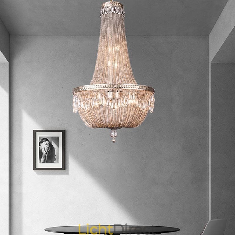 Kwast Hanglamp Retro Amerikaanse Duplex Aluminium Ketting Plafondlamp