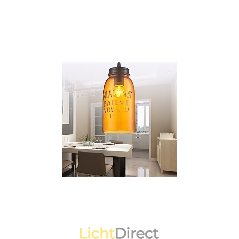 Hanglamp 1 licht Italië stijl transparant galvaniseren