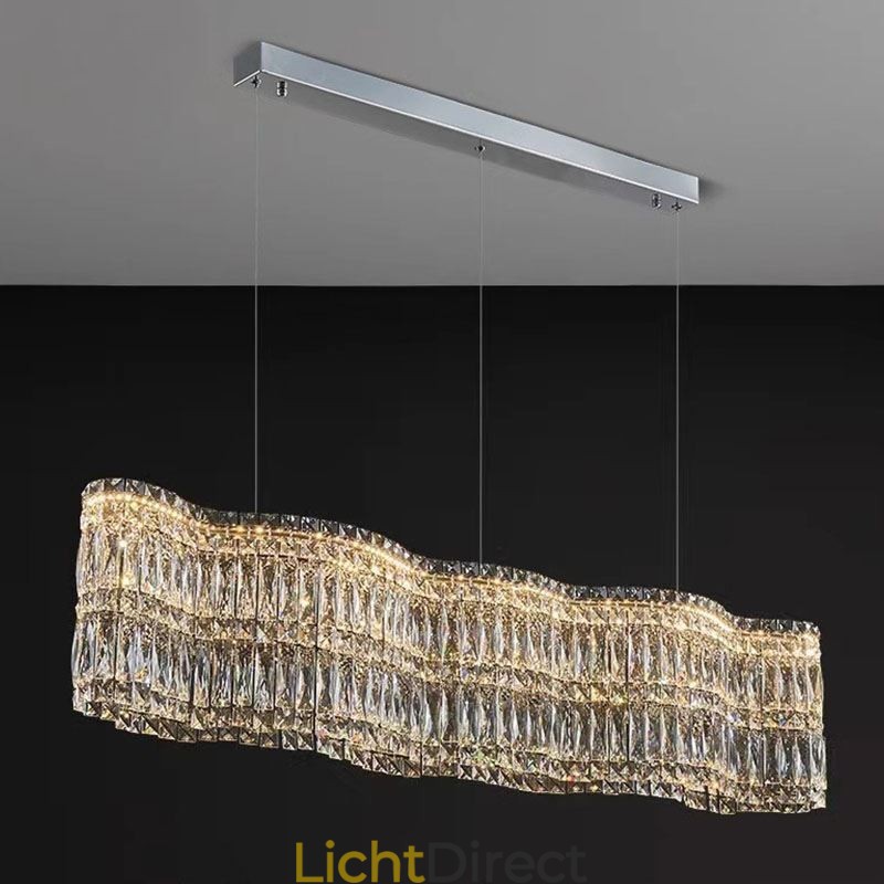 Lange kristallen hanglamp luxe decoratie plafondlamp