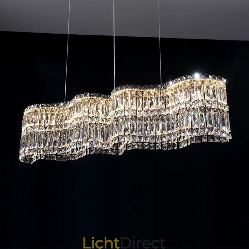 Lange kristallen hanglamp luxe decoratie plafondlamp
