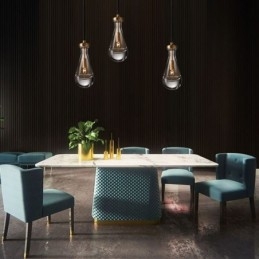 Waterdruppel hanglamp moderne minimalistische koperen kunst plafondlamp