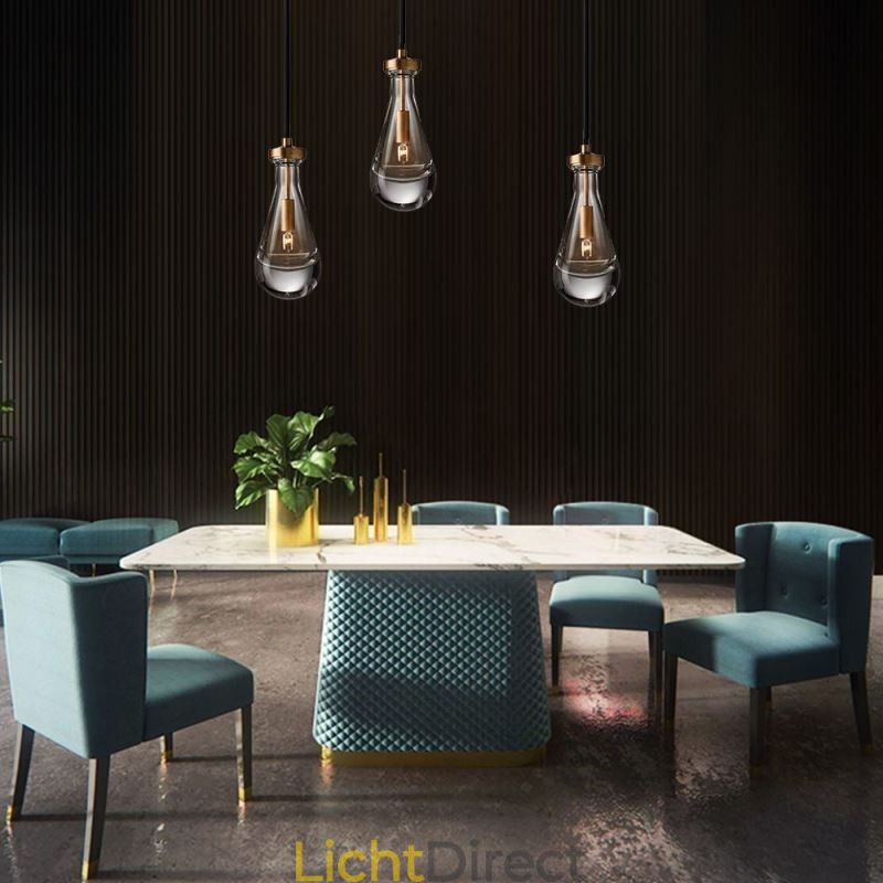 Waterdruppel hanglamp moderne minimalistische koperen kunst plafondlamp
