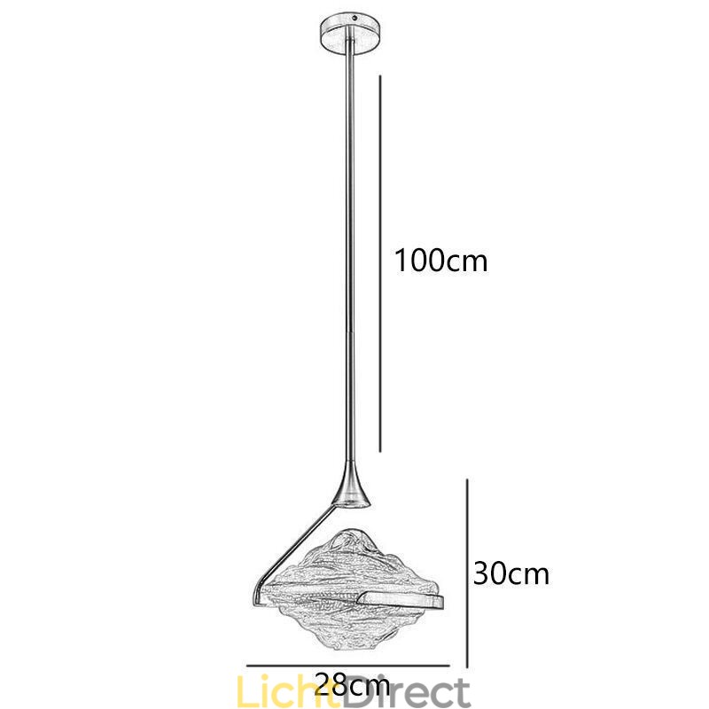 Hanglamp Modern Minimalistisch Smeedijzer Lava Glas Plafondlamp