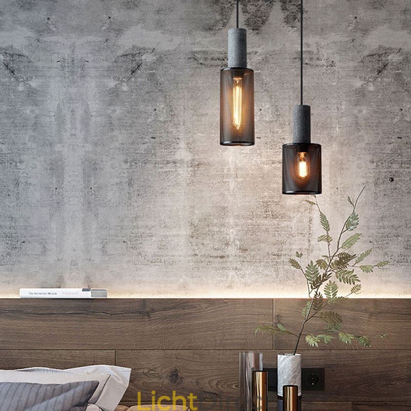 Zwarte hanglamp Cementroosterlamp Landelijke Retro Plafondlamp