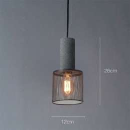 Zwarte hanglamp Cementroosterlamp Landelijke Retro Plafondlamp