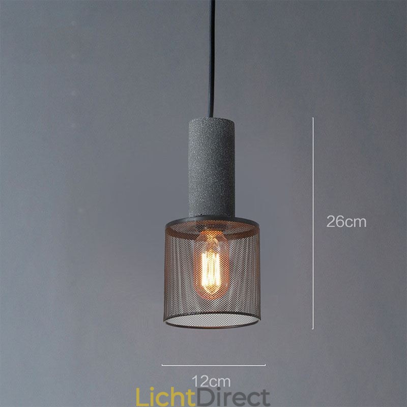 Zwarte hanglamp Cementroosterlamp Landelijke Retro Plafondlamp