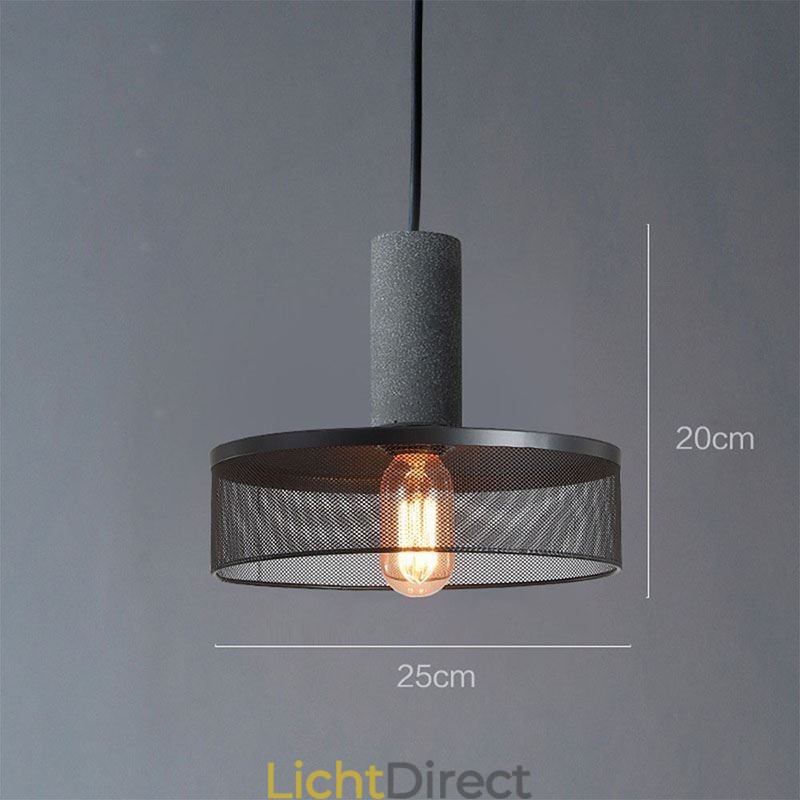 Zwarte hanglamp Cementroosterlamp Landelijke Retro Plafondlamp