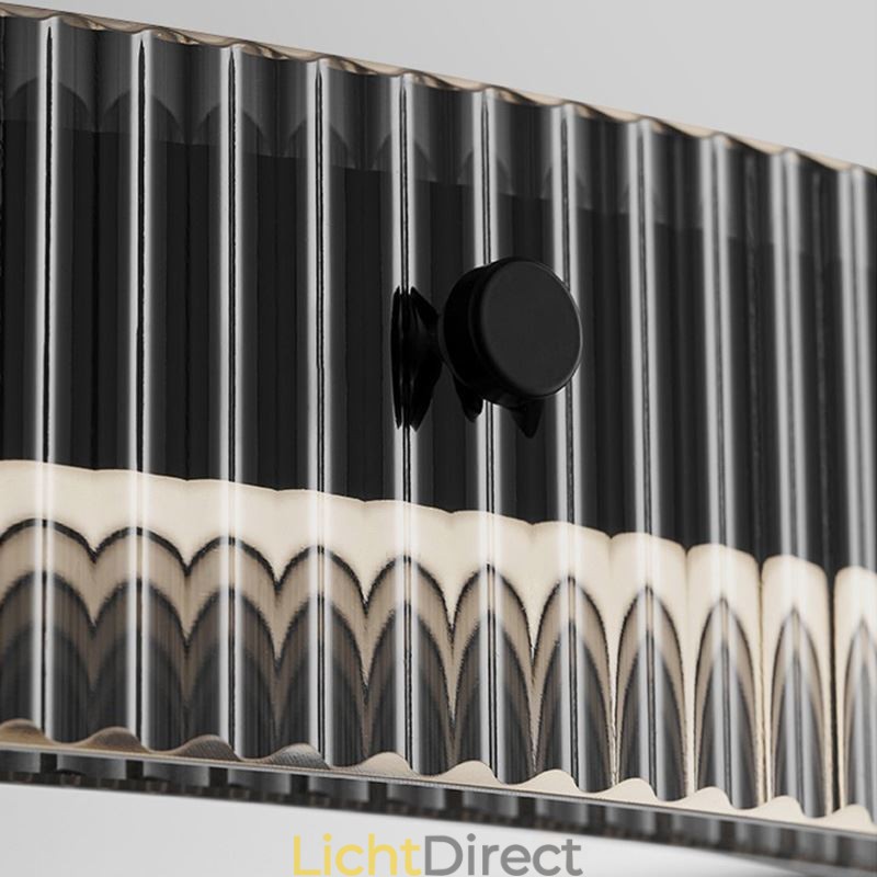 Cirkelvormige hanglamp 60 80CM glazen plafondlamp traploos dimbaar met afstandsbediening