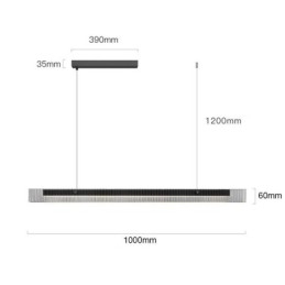 Hanglamp 100CM Glazen Plafondlamp Traploos Dimbaar Met Afstandsbediening