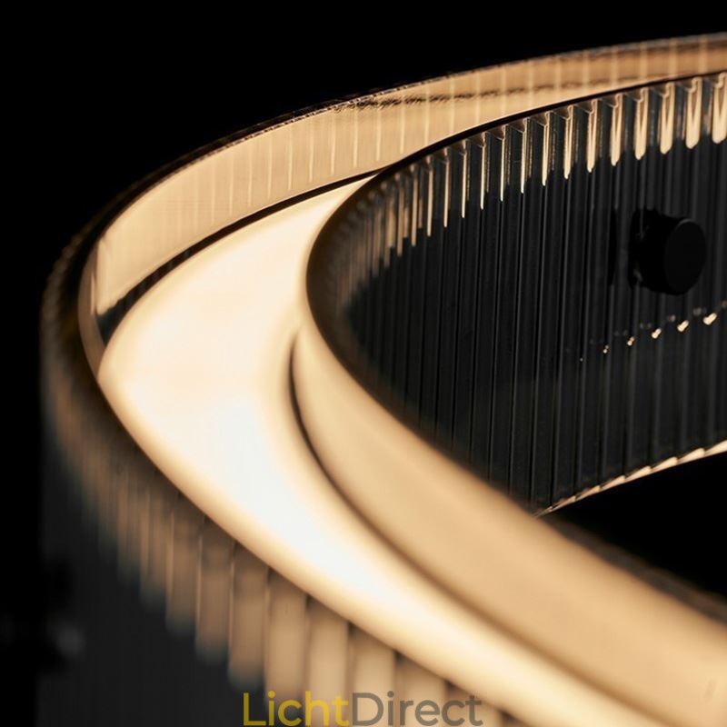 Glazen hanglamp 60 80CM cirkel plafondlamp traploos dimbaar met afstandsbediening