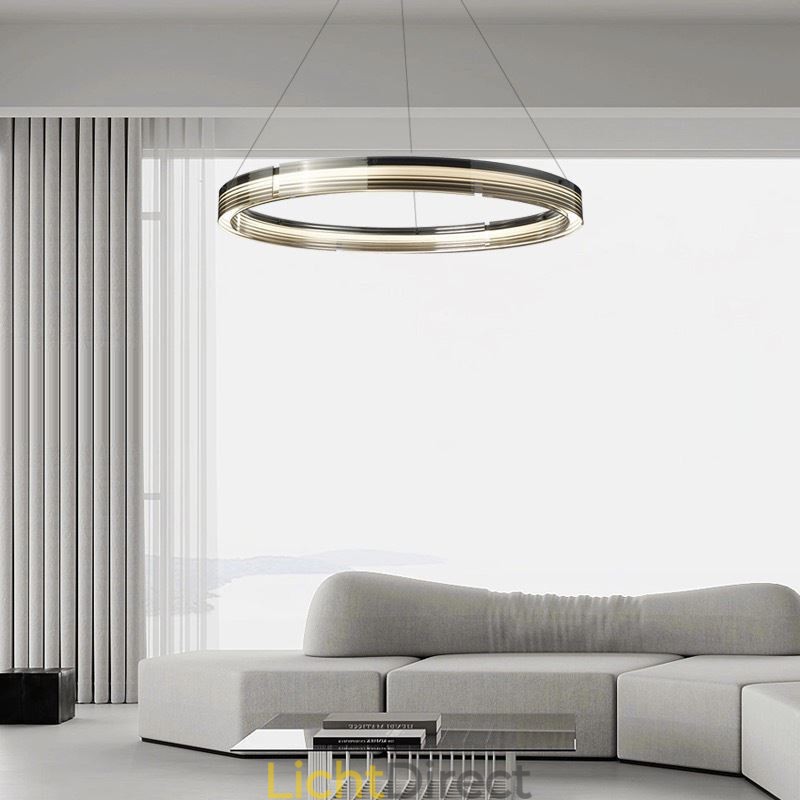 Hanglamp 60 80CM Cirkel Glazen Plafondlampen Trichromatisch Dimmen