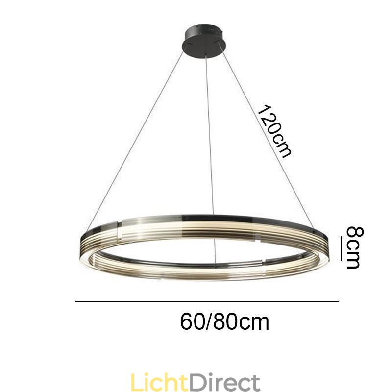 Hanglamp 60 80CM Cirkel Glazen Plafondlampen Trichromatisch Dimmen
