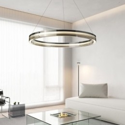 Hanglamp 60 80CM Cirkel Glazen Plafondlampen Trichromatisch Dimmen