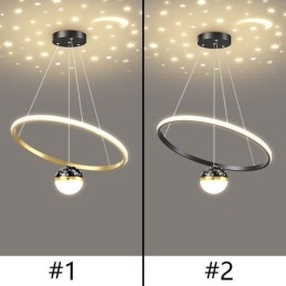 Hanglamp Modern Eenvoudig Smeedijzer Siliconen Enkele Ring Plafondlamp