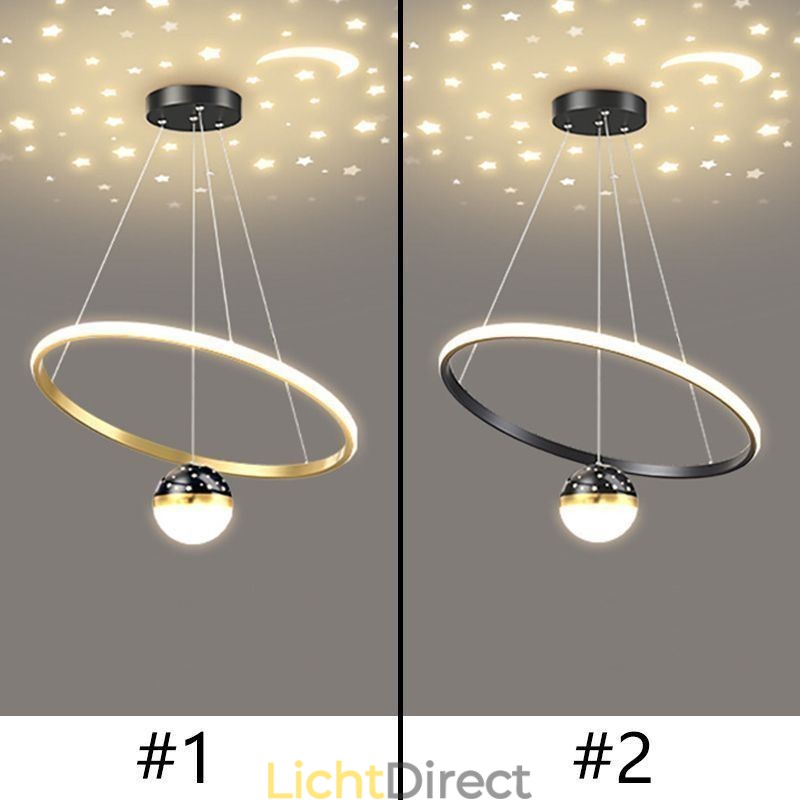 Hanglamp Modern Eenvoudig Smeedijzer Siliconen Enkele Ring Plafondlamp