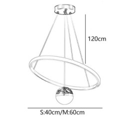 Hanglamp Modern Eenvoudig Smeedijzer Siliconen Enkele Ring Plafondlamp