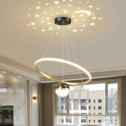 Hanglamp Modern Eenvoudig Smeedijzer Siliconen Enkele Ring Plafondlamp