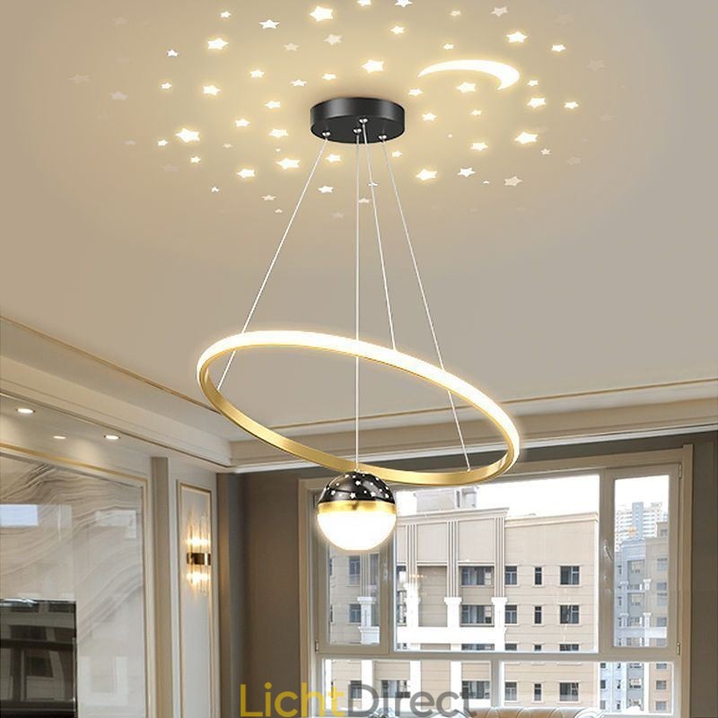 Hanglamp Modern Eenvoudig Smeedijzer Siliconen Enkele Ring Plafondlamp