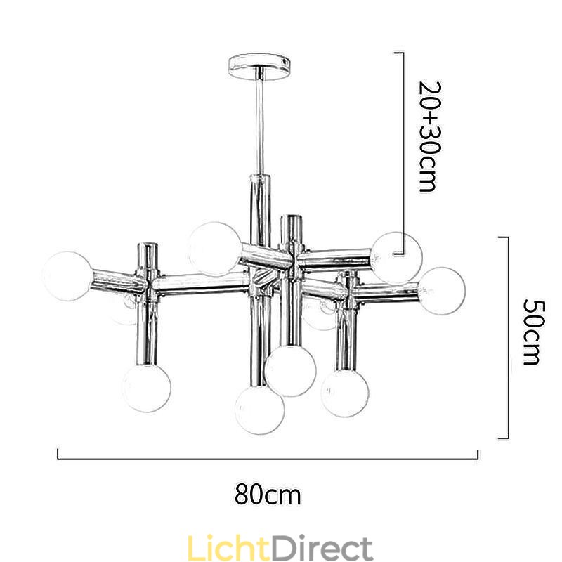 Eenvoudige hanglamp van smeedijzer, magische bonen, molecuulplafondlamp