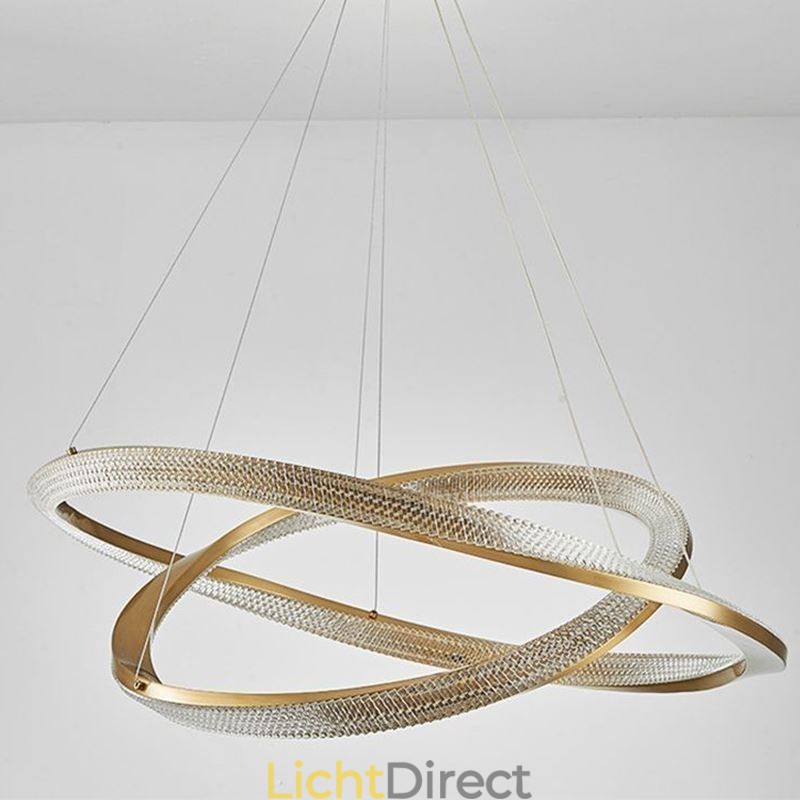 Hanglamp Smeedijzer Acryl Ring Dubbele Cirkel Plafondlamp