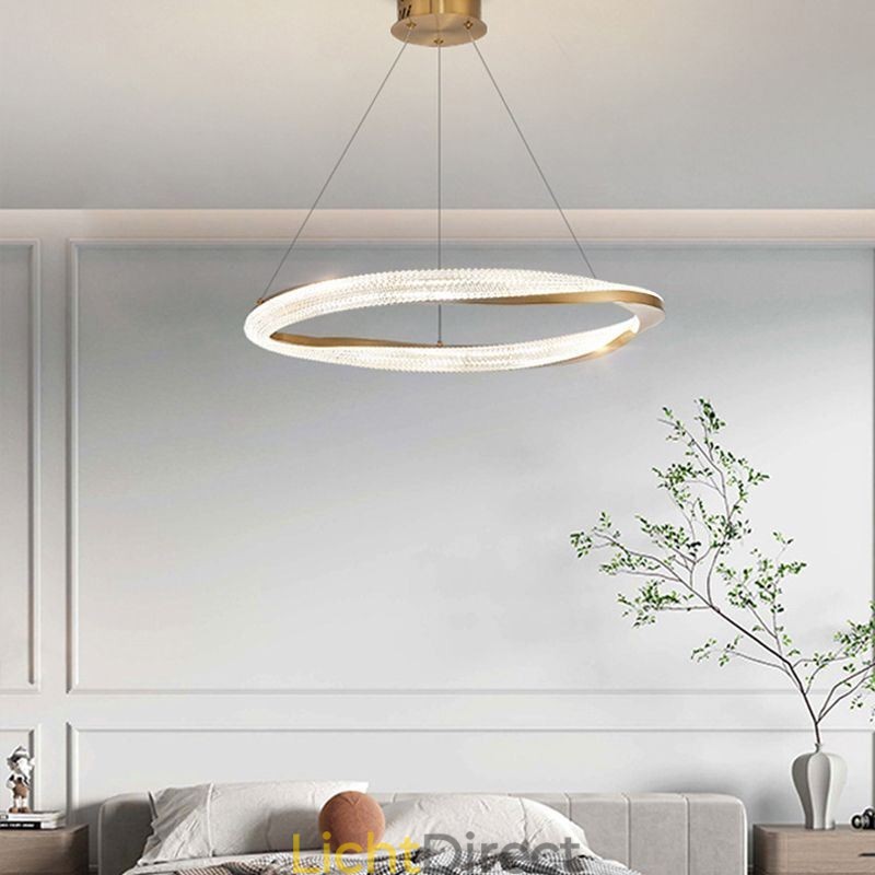Hanglamp smeedijzeren acryl ring enkele cirkel plafondlamp