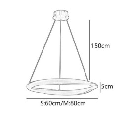 Hanglamp smeedijzeren acryl ring enkele cirkel plafondlamp