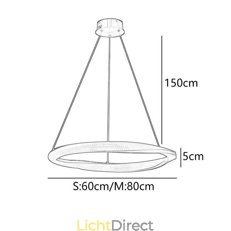 Hanglamp smeedijzeren acryl ring enkele cirkel plafondlamp