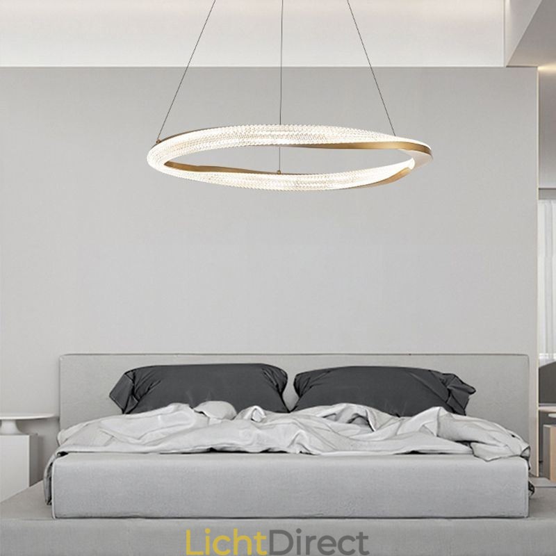 Hanglamp smeedijzeren acryl ring enkele cirkel plafondlamp