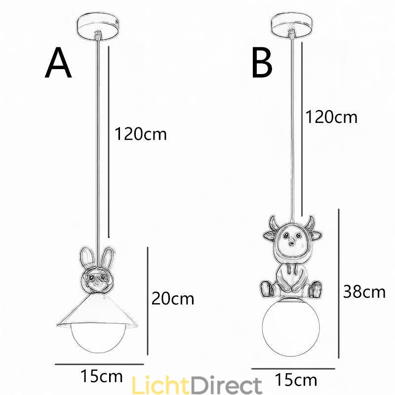 Hanglamp Modern Minimalistisch G9 Smeedijzer Konijn Kalf Hars Plafondlamp