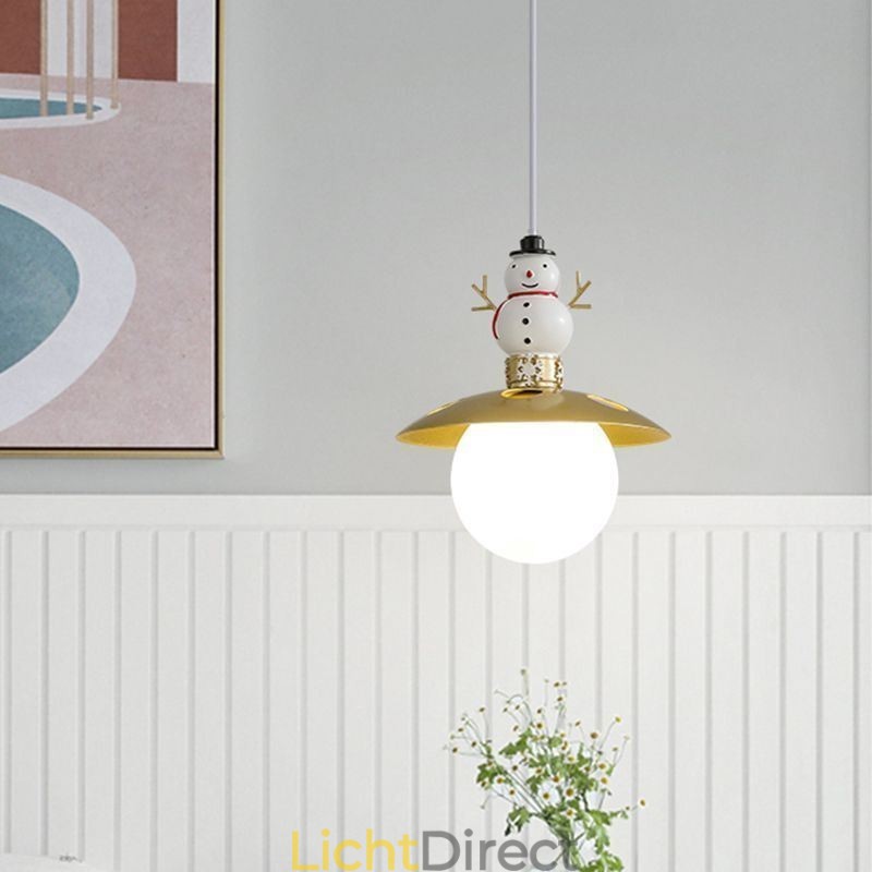 Moderne hanglamp Eenvoudige G9 smeedijzeren hars sneeuwpop plafondlamp