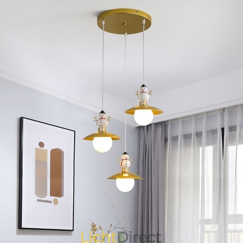 Moderne hanglamp Eenvoudige G9 smeedijzeren hars sneeuwpop plafondlamp