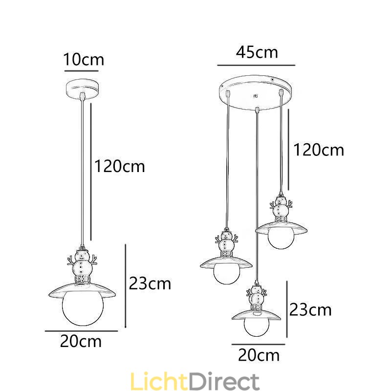 Moderne hanglamp Eenvoudige G9 smeedijzeren hars sneeuwpop plafondlamp