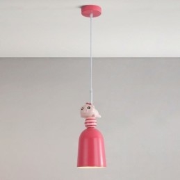 Moderne hanglamp van smeedijzer, roze hars, varkensplafondlamp