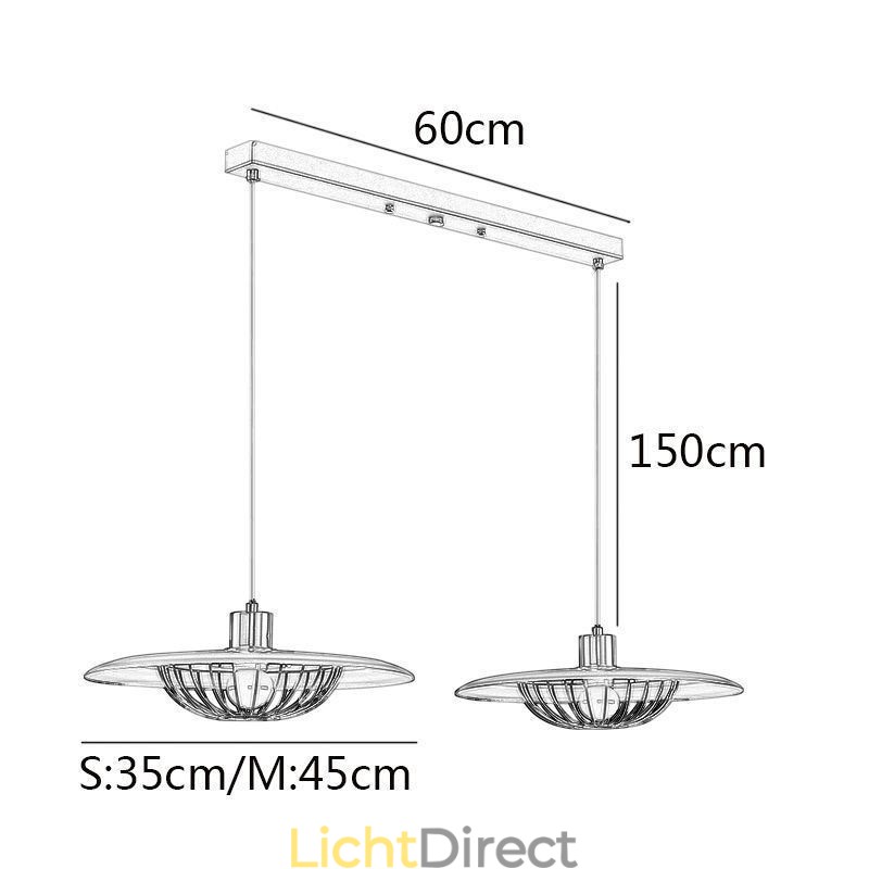 Nordic Hanglamp Creatieve Smeedijzeren Schijf Plafondlamp