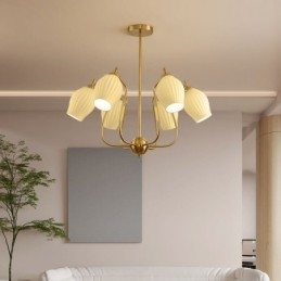 Nordic Hanglamp Creatief Smeedijzer Koper Natuurlijke Kleur Stamen Plafondlamp