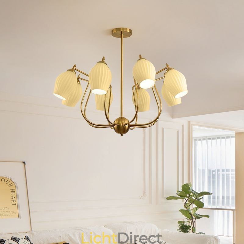 Nordic Hanglamp Creatief Smeedijzer Koper Natuurlijke Kleur Stamen Plafondlamp