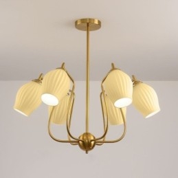 Nordic Hanglamp Creatief Smeedijzer Koper Natuurlijke Kleur Stamen Plafondlamp