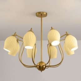 Nordic Hanglamp Creatief Smeedijzer Koper Natuurlijke Kleur Stamen Plafondlamp