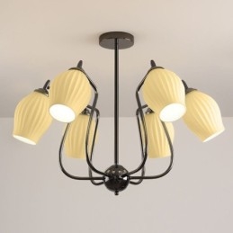 Nordic Hanglamp Creatieve Smeedijzeren Pistool Zwarte Stamen Plafondlamp