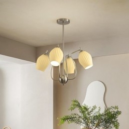 Nordic Hanglamp Creatief Smeedijzer Zand Nikkel Bloem Stamen Plafondlamp
