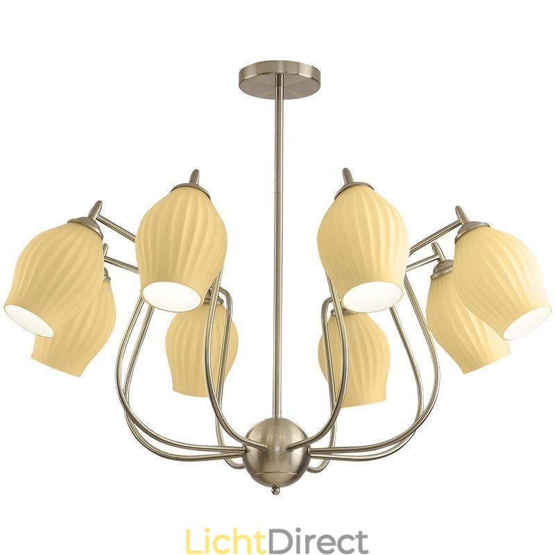 Nordic Hanglamp Creatief Smeedijzer Zand Nikkel Bloem Stamen Plafondlamp
