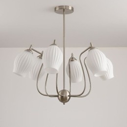 Nordic Hanglamp Creatief Smeedijzer Zand Nikkel Bloem Stamen Plafondlamp