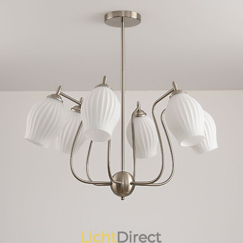 Nordic Hanglamp Creatief Smeedijzer Zand Nikkel Bloem Stamen Plafondlamp