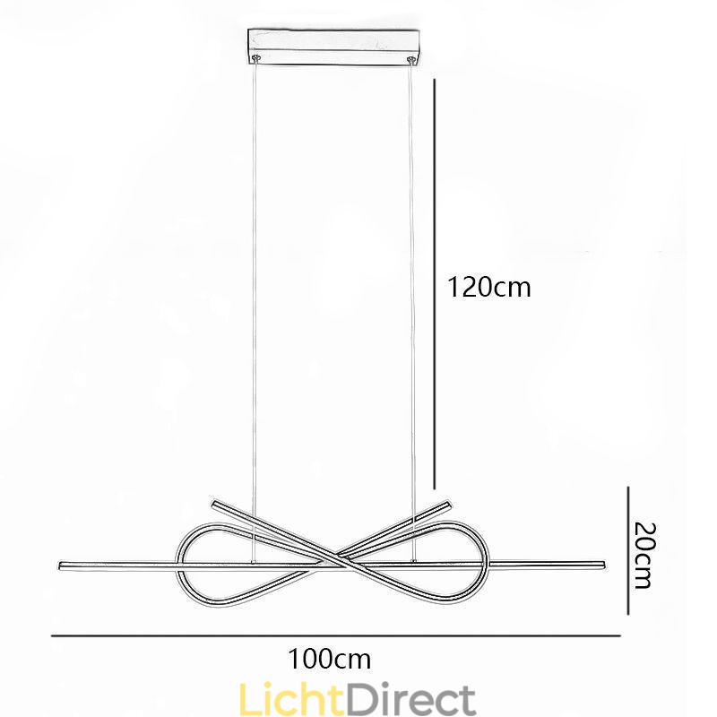 Eenvoudige hanglamp aluminium kunst strik plafondlamp