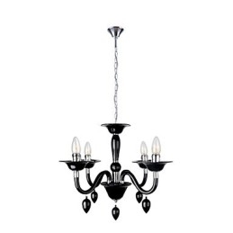 Moderne zwarte kroonluchter met 4 lampen
