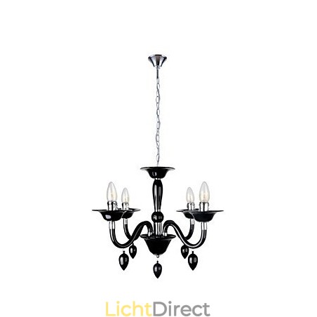 Moderne zwarte kroonluchter met 4 lampen Moderne zwarte kroonluchter met 4 lampen
