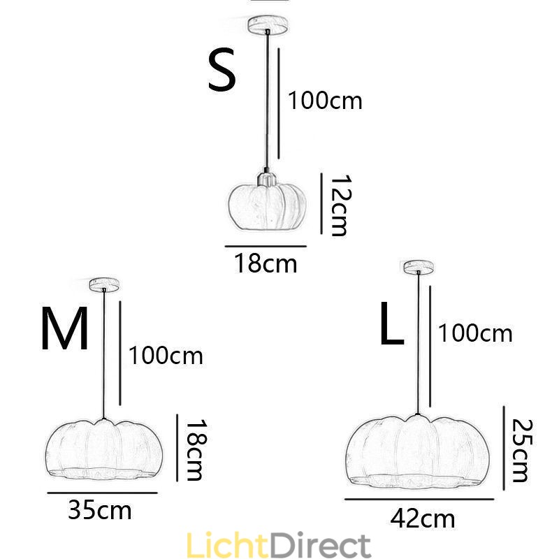 Enkelvoudige Pompoen Hanglamp Japanse Retro Plafondlamp
