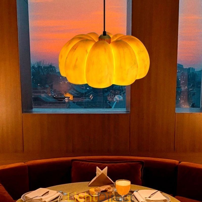 Enkelvoudige Pompoen Hanglamp Japanse Retro Plafondlamp
