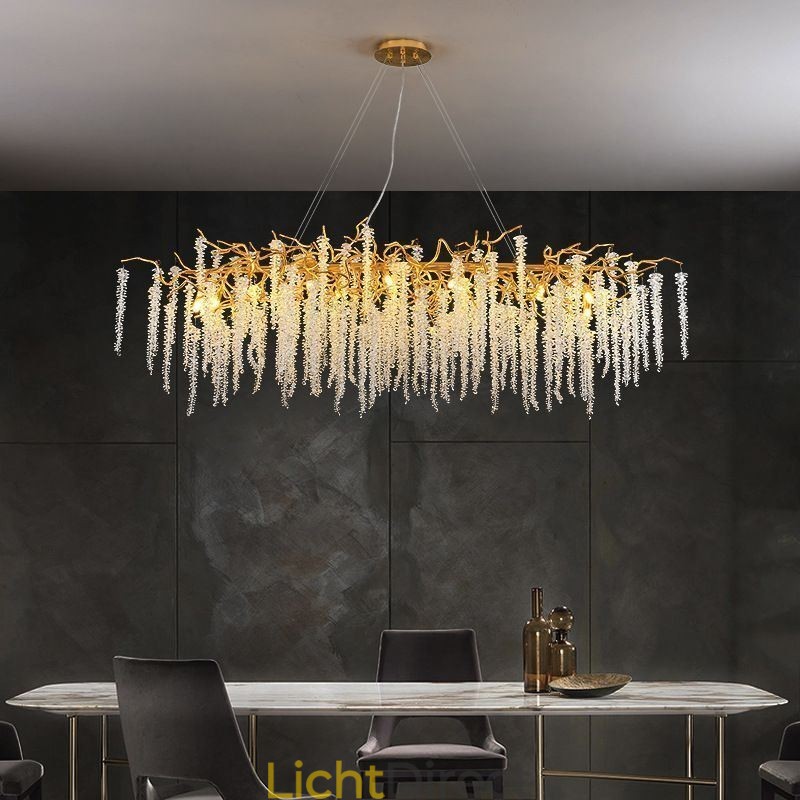 Nordic Hanglamp Gouden Tak G9 Glazen Kroonluchter