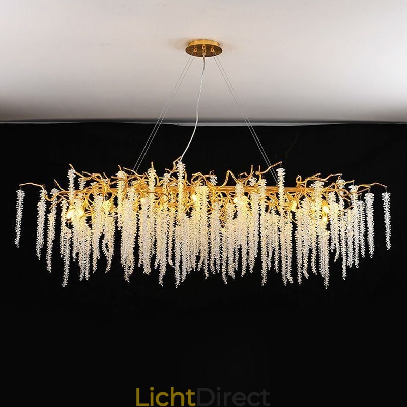 Nordic Hanglamp Gouden Tak G9 Glazen Kroonluchter